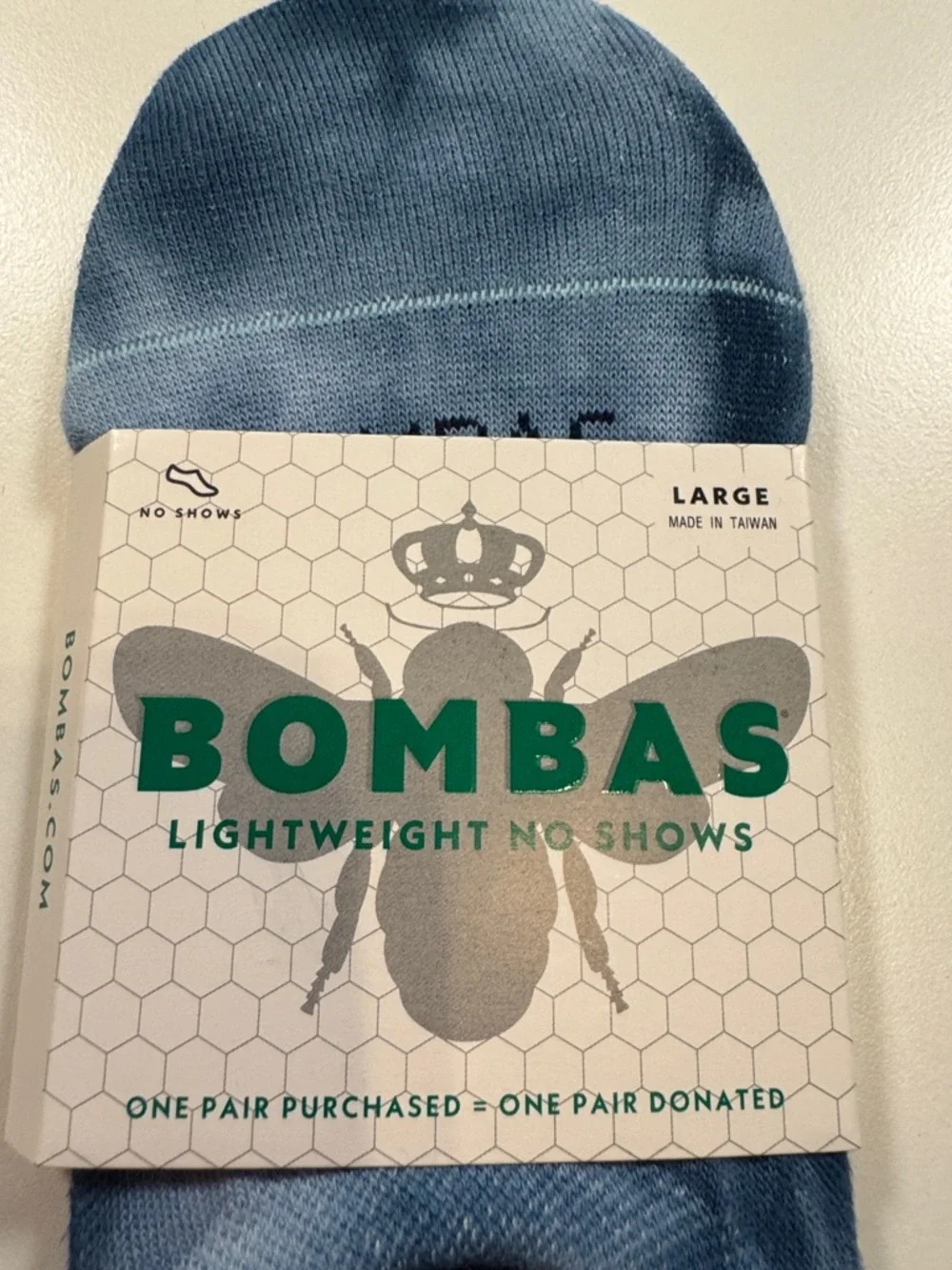 Bombas NWT Tie Dye No Show Socks 4PR Total 2PR-Blu 2PR-GRN SZ: LRG fit SZ 7-9